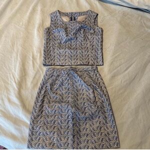 Elegant Blue Patterned Women's Jumpsuit